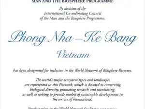 Phong Nha – Kẻ Bàng được UNESCO vinh danh là Khu Dự trữ sinh quyển thế giới